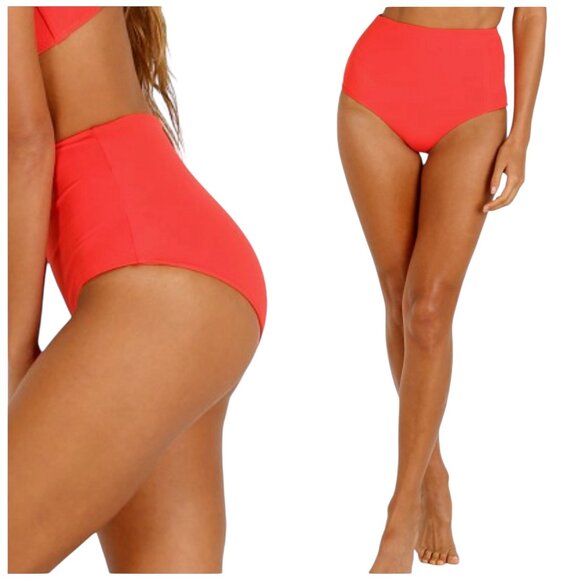 Mara Hoffman Lydia Red Coat High Waisted Bikini Bottom Small NWT $130 - Picture 1 of 5